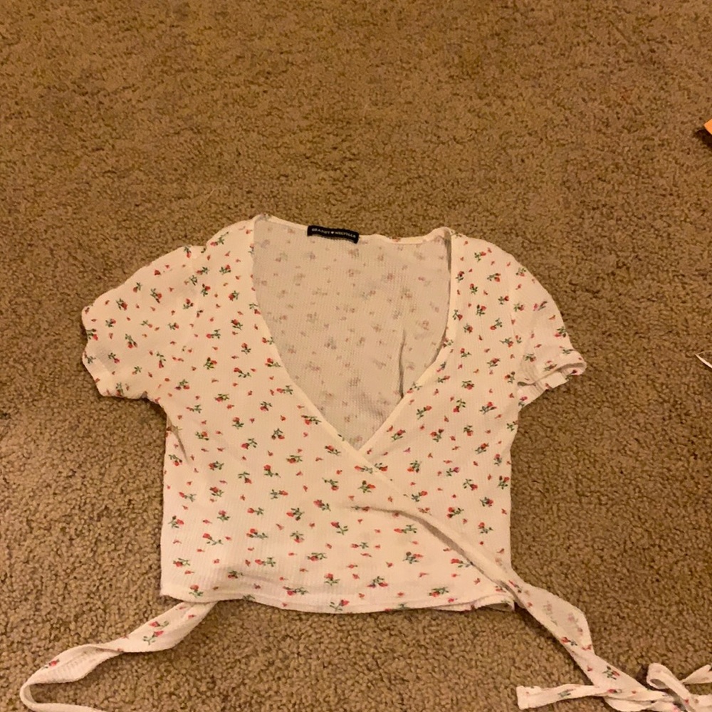 Wrap around floral crop top